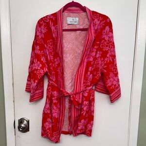Stradivarius Red and Pink Floral Robe